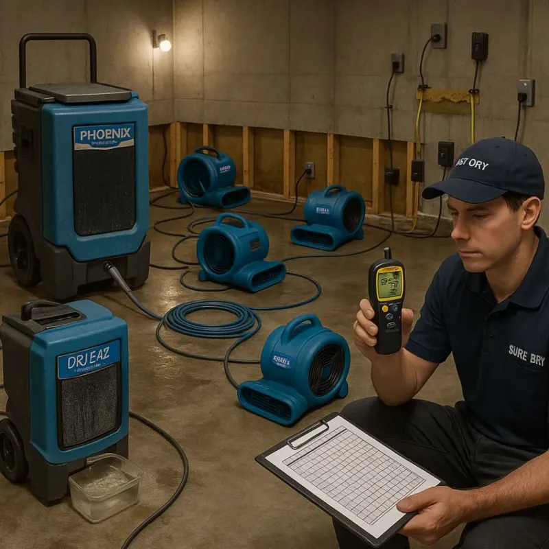 Structural Drying and Dehumidification process in Racine County, WI